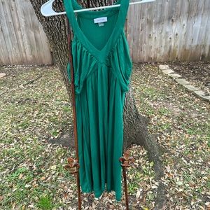 New Calvin Klein size 12 bright forest green v-neck fitted dress